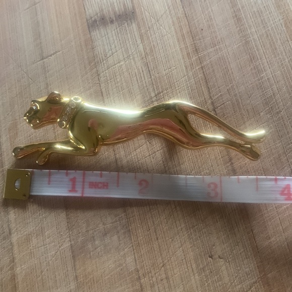 Rhinestone Collar Brass Panther Brooch/Pin - Picture 5 of 6